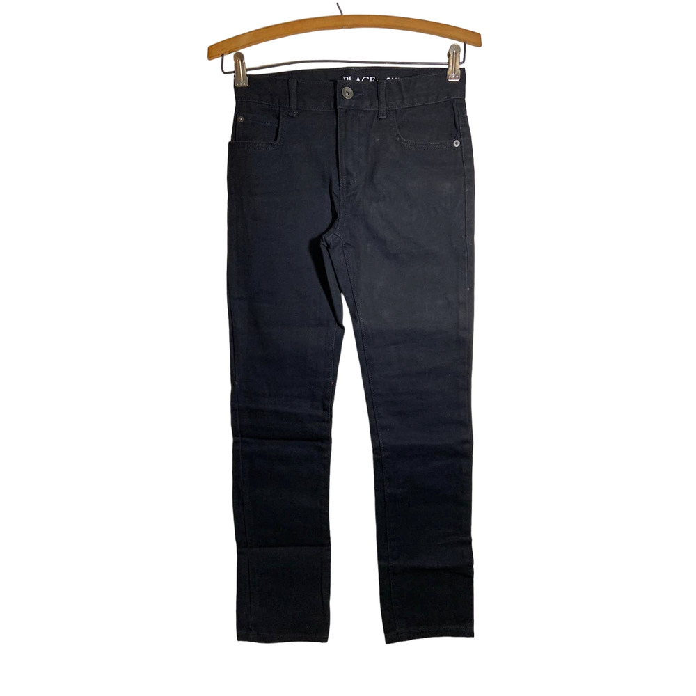 Boys Children's Place Adjustable Waist Denim Skinny Jeans Black Size 10